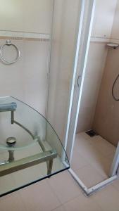 努沃勒埃利耶New Ashley Resorts (PVT) LTD的一个带水槽的玻璃淋浴间