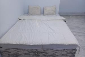 直葛OYO 93900 Guest House Cinta Damai的一张床上有两个枕头的房间