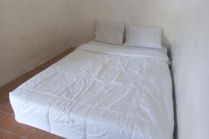 普禾加多SPOT ON 93917 Homestay Adreena Syariah的一张带白色床单和枕头的床