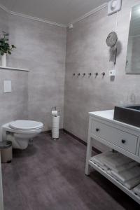 BrevikBreviken Golf & Hotell的浴室配有白色卫生间和盥洗盆。