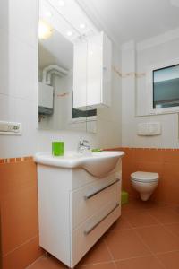 罗索利纳马雷Villa Zanella的一间带水槽和卫生间的浴室