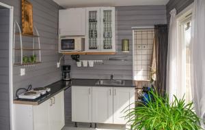Magnor2 Bedroom Stunning Home In Skotterud的厨房配有白色橱柜和水槽