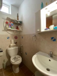 SárkhosAggelina的浴室配有白色卫生间和盥洗盆。