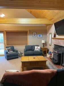 Mount NeboSummersville Lake Rd Cabin - Pet Friendly!的客厅配有沙发和桌子