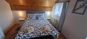 格拉博瓦茨House Anita的一间卧室配有一张带被子和枕头的床