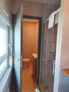 滨海贝尔克露台酒店的带淋浴和卫生间的浴室