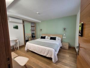 圣塞瓦斯蒂安乔琪纳酒店的一间卧室配有一张大床和一张书桌