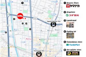 名古屋Masaki 1chome house的显示购物中心位置的地图