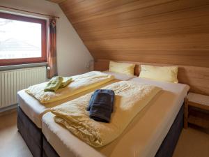 斯匹科罗格Alte Wäscherei的小型客房 - 带2张床和窗户