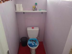 FaieChez Angele的小型浴室设有卫生间,座位上配有海豚