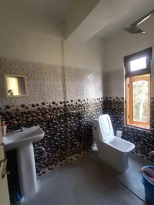 NamchiBarbet Homestay Kitam的一间带卫生间和水槽的浴室