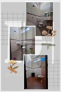 瓜拉丁加奴Dhiaa Homestay D Jembal的浴室图片的拼贴图