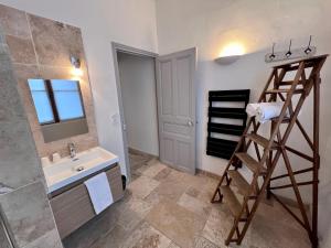 尼姆马杰斯迪克酒店的一间带水槽和梯子的浴室