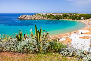 阿雷纳尔登卡斯特尔Apartamento Menorca Arenal d'en Castell的享有海滩和大海的景色