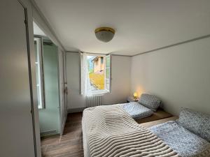 Därligen2 Rooms with kitchen by Interlaken的一间卧室设有一张大床和一个窗户。