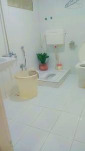 穆扎法拉巴德Kashmir Cottage Muzaffarabad的白色的浴室设有卫生间和水槽。