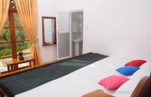 科伦坡The Colombo Village的一间卧室配有一张带两个枕头的床