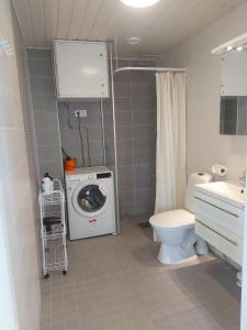 波尔沃Riverside cozy flat in Porvoo的一间带洗衣机和卫生间的浴室