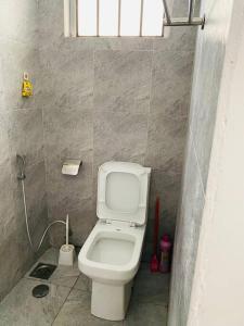 阿鲁沙Serenity Homes Arusha的一间带卫生间和窗户的小浴室