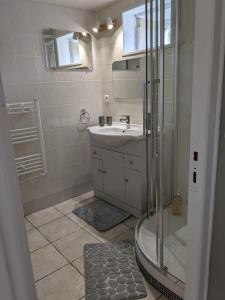 ThenayMaison dans belle longère - La Serrerie的带淋浴和盥洗盆的浴室