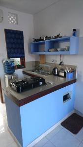 沙努尔梅尔帕提一室公寓的厨房配有炉灶和蓝色台面