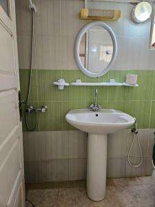 托泽尔Hadhri Appartement的一间带水槽和镜子的浴室