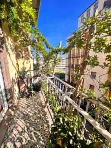 佛罗伦萨Residenza Anton Doni的城市中拥有建筑和植物的走道