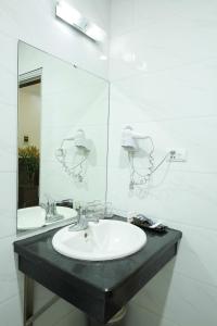 河内Bạch Dương Hà Nội Hotel的一间带水槽和镜子的浴室