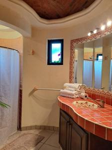 AtotonilcoRancho Labradores的一间带水槽和镜子的浴室