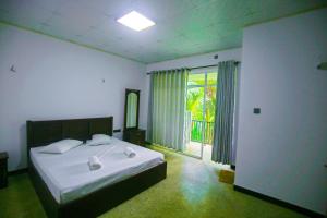DankotuwaTharidu Hotel Dankotuwa的一间卧室设有一张床和一个大窗户