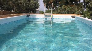 玛丽娜塞拉Azzurrosalento的一个带椅子的游泳池