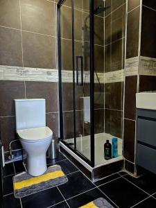 伦敦WOODGRANGE NEST的一间带卫生间和淋浴的浴室