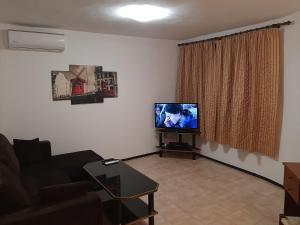 瓦尔纳Ivanovino Residence的带沙发和平面电视的客厅
