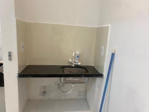 阿拉瓜伊纳Suítes flat mobiliados com área de lazer picina的客房内的盥洗盆浴室