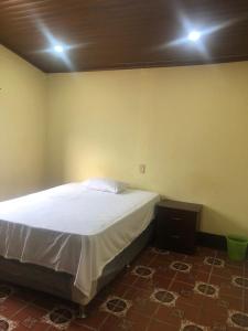 圣胡安拉拉古纳Hostal Sanjuanerita的卧室配有一张床