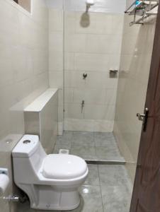 奈瓦沙JNJ luxury homes的白色的浴室设有卫生间和淋浴。