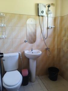 波尔多·格尼拉阿尼努安河滨住宿加早餐旅馆的一间带卫生间和水槽的浴室