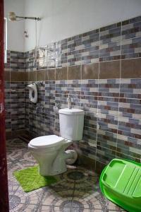 KikimaThe Mbooni Guest House的一间带卫生间和绿色浴缸的浴室