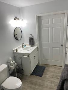 MonroeSecluded Country Elk561的一间带水槽、卫生间和镜子的浴室