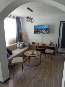 马斯莱尼察弗利根公寓的客厅配有沙发和桌子