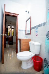 圣佩德罗拉拉古纳Apartamentos Jasmin的一间带卫生间、水槽和镜子的浴室