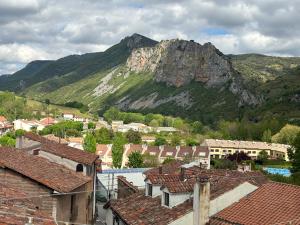 Torrecilla en CamerosEl mirador de Mati的享有以山为背景的城镇美景