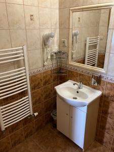 诺维斯莫克维克Vila Limba的一间带水槽和镜子的浴室