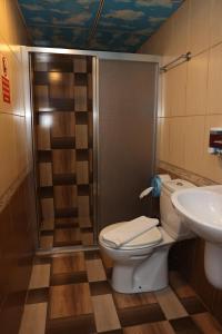 阿达纳阿达纳萨拉伊酒店的一间带卫生间和水槽的浴室