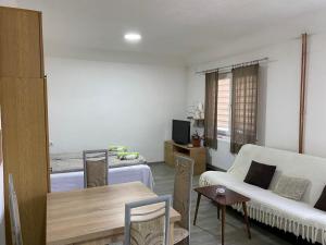 巴伊纳巴什塔Petković apartman的客厅配有沙发和桌子