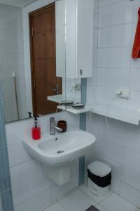 哈曼苏斯Dar Marrakech Apartment Sousse的白色的浴室设有水槽和镜子
