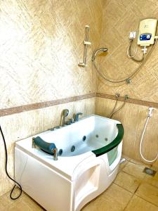 阿鲁沙Wenzi Luxury Home的带浴缸和卫生间的浴室。
