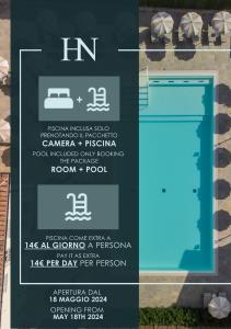 佛罗伦萨NilHotel Florence的一张带游泳池标志的餐厅的海报