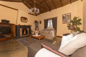 Valleseco厄尔祖玛卡尔旅馆的带沙发和壁炉的客厅