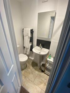 凯西克Claremont House Keswick的浴室配有白色卫生间和盥洗盆。